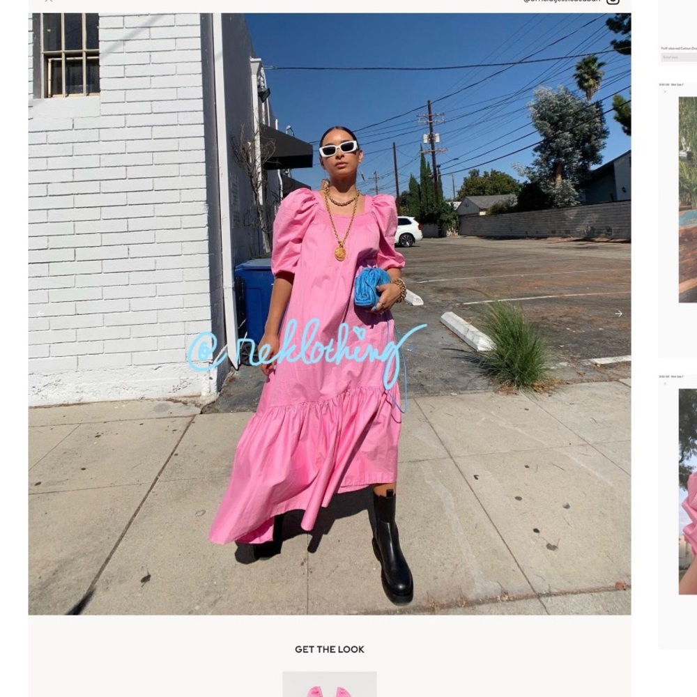 SOLD! Pink Square-neck Voluminous-puff shoulder - Picture 3 of 14